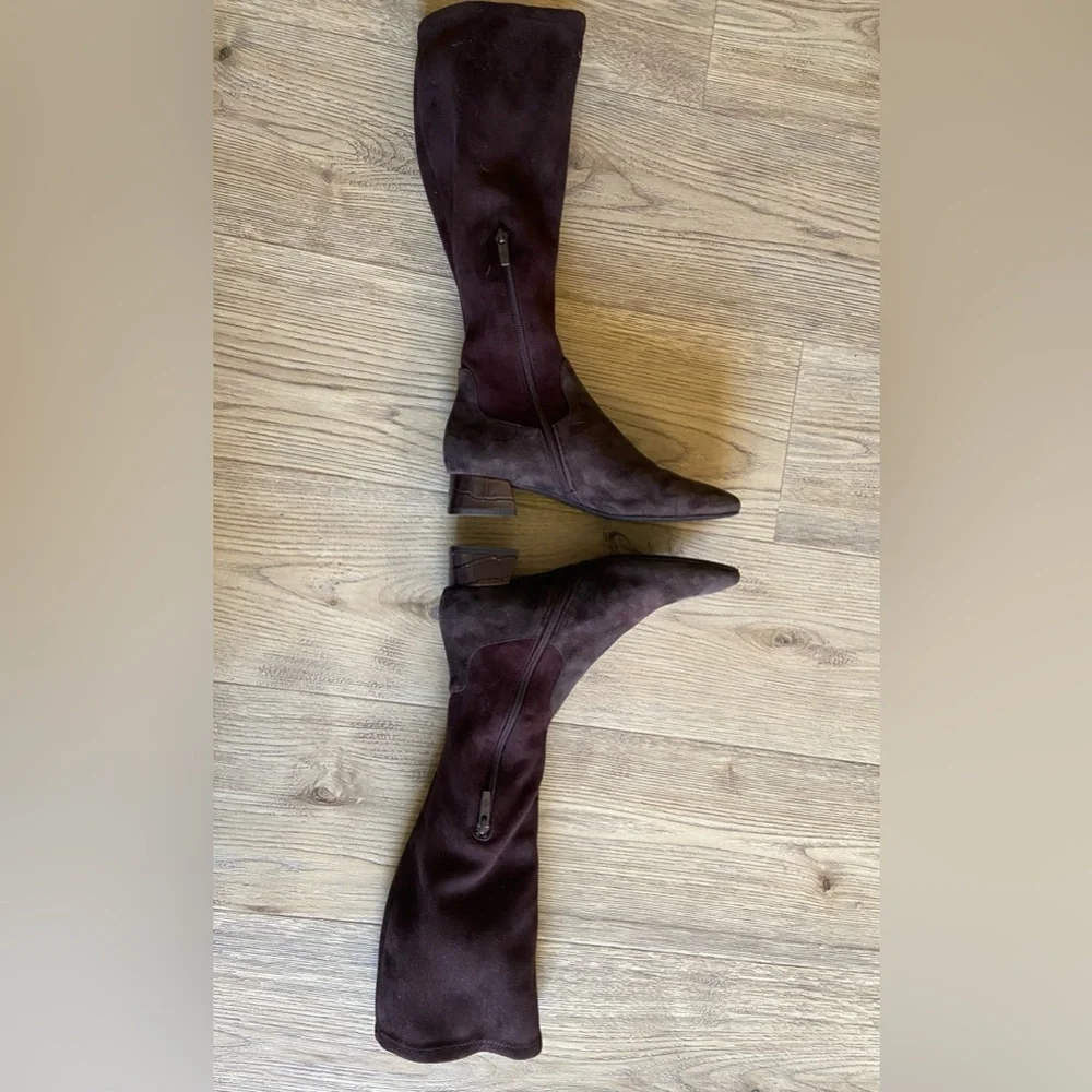 Donald J. Pliner Regina Dark Brown Suede Over the Knee Boots Womens Size 7 New
